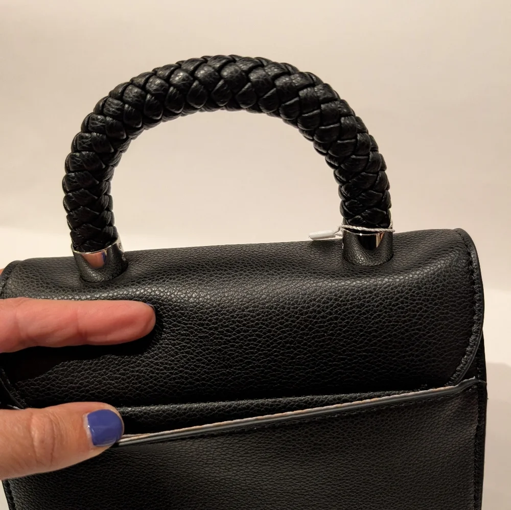 CXL By Christian Lacroix Jardin braided Handle Crossbody Bag Black NWT